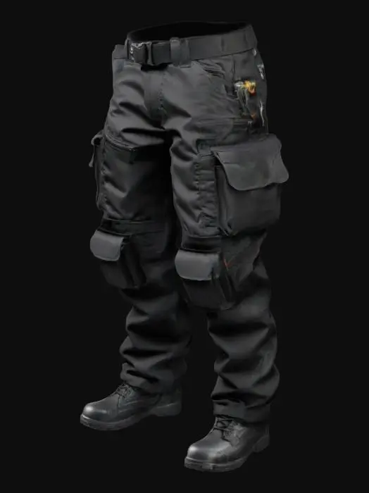 3D model for mechanic tool pouch tactical pants, tool pouches, realistic, padded armor fabric