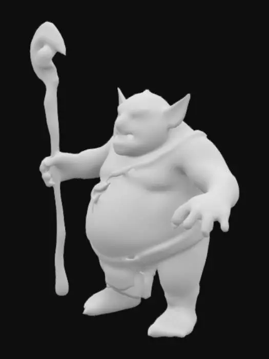 3D model for a goblin Leader, big, fat, wicked, detailed, realistic, HD.

T-Posed