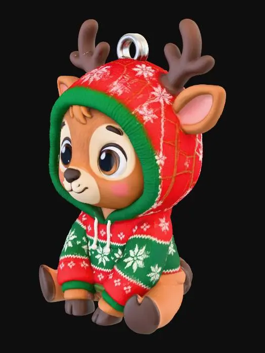 3D model for Holiday Reindeer Charm
