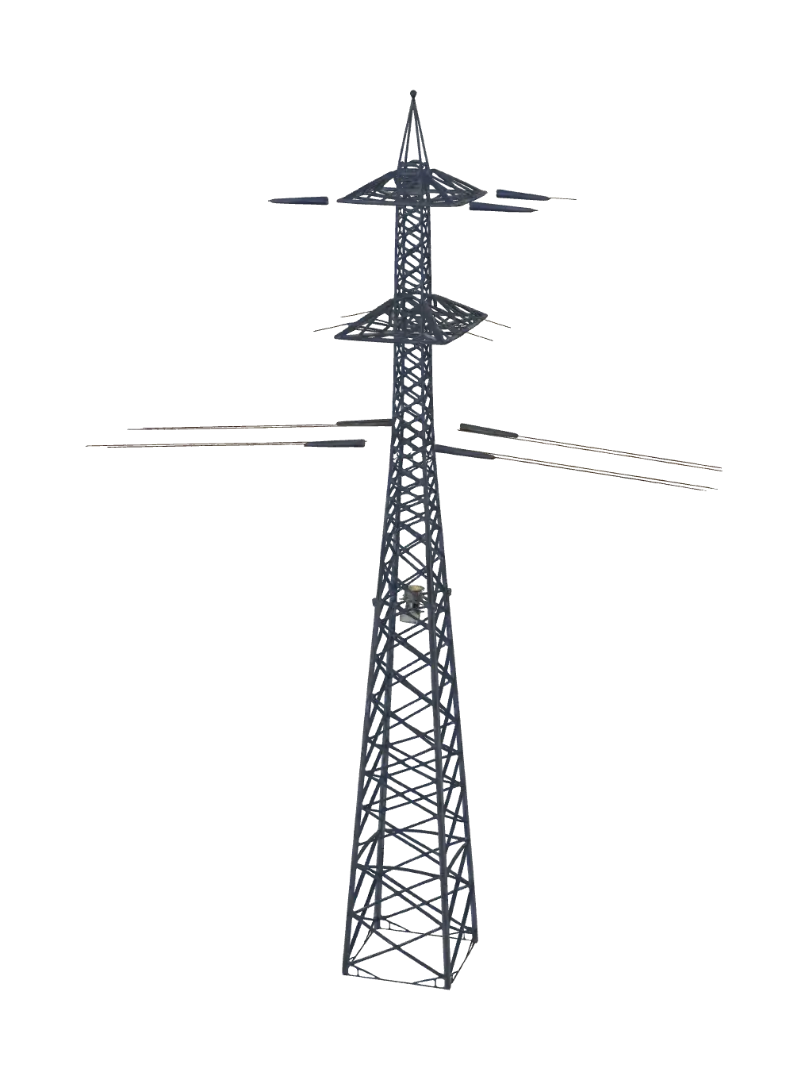 Power Transmission Tower - Electrical 3D model, vytvořený pomocí AI