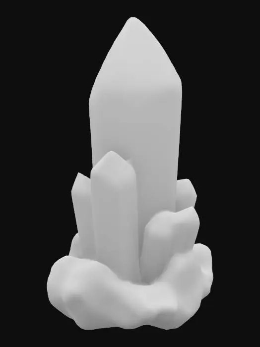 3D model for Glowing Crystal, Blue, Clear, Lamp, Black rock base, realistic, HD