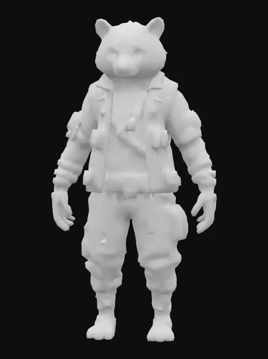 3D model for Adventurer Raccoon