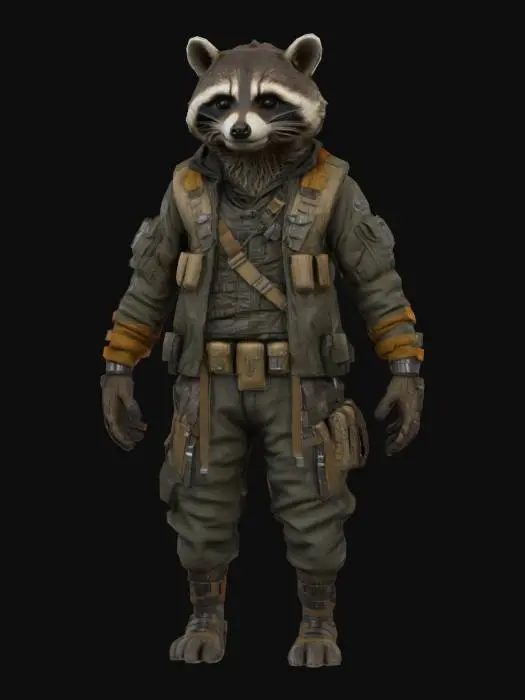 3D model for Adventurer Raccoon