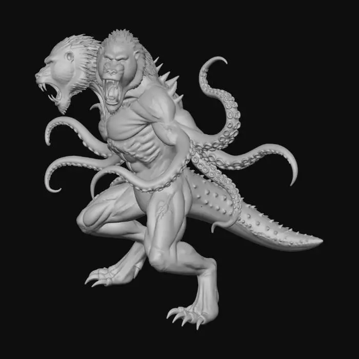 3D model for Twin-Headed Abyssal Chimeraptor