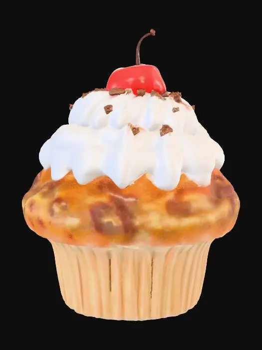3D model for Cherry Delight Cupcake
