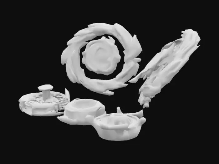 3D model for give me a beyblade that can be attach and deatach with a driver all body part but not togherther
