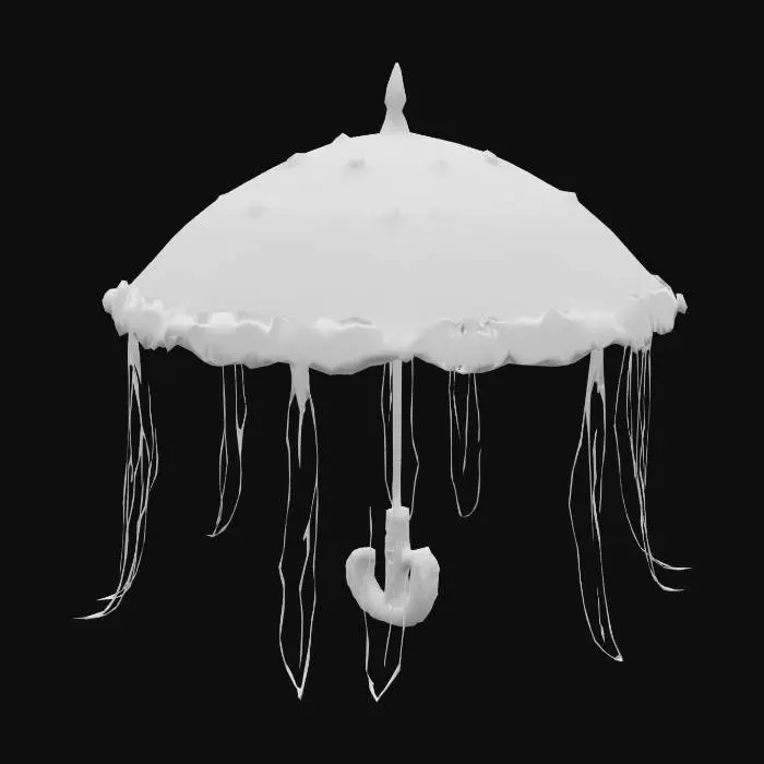 3D model for neon purple parasol purple and lavender long flaps mystic look