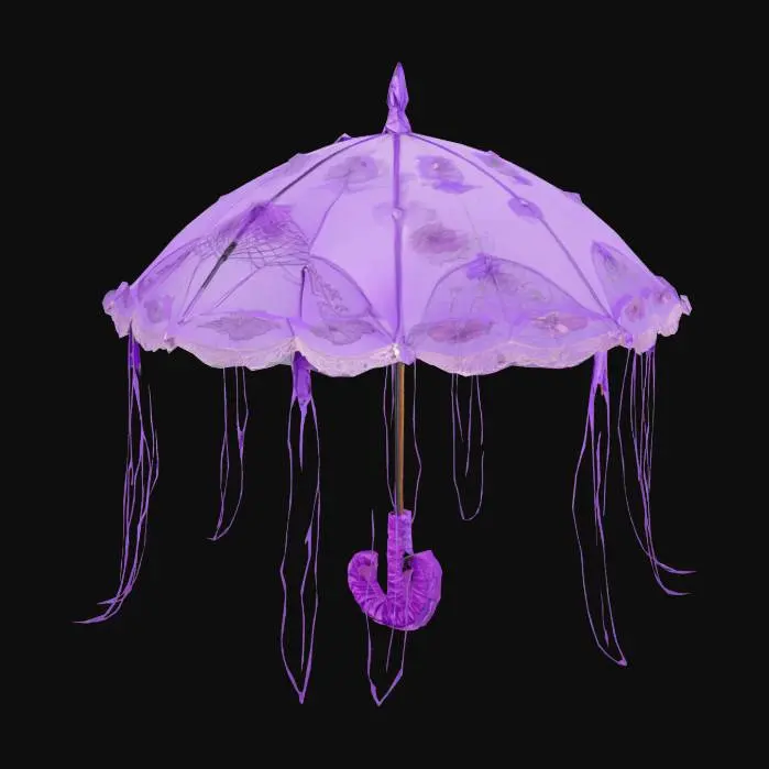 3D model for neon purple parasol purple and lavender long flaps mystic look