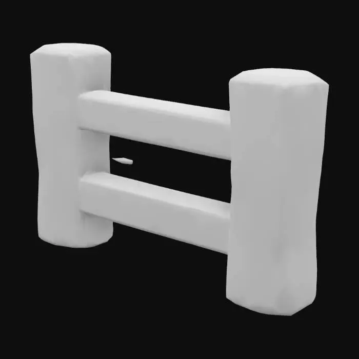 3D model for Wooden Fence Render
