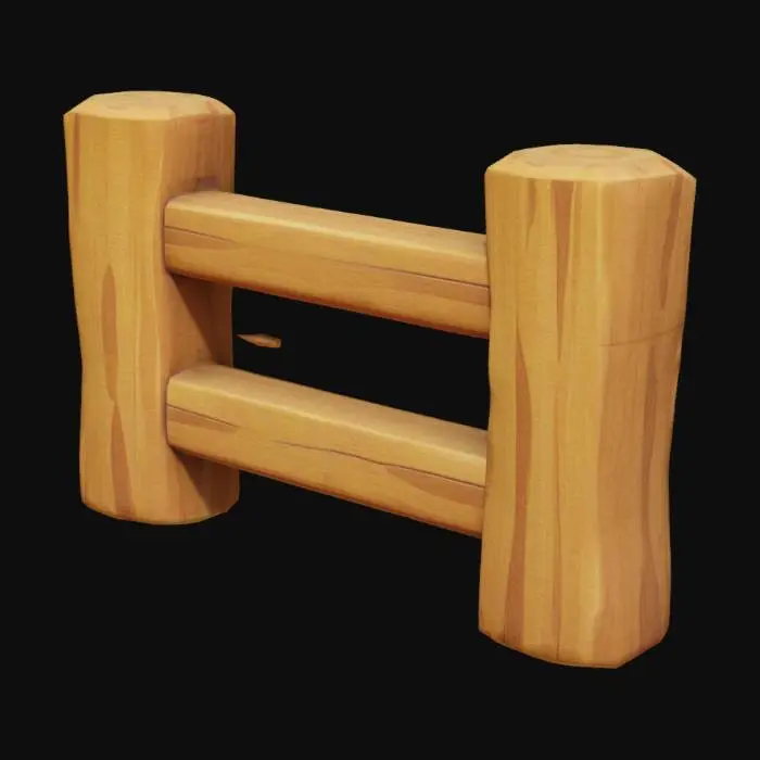 3D model for Wooden Fence Render