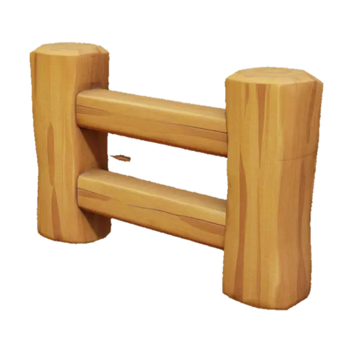 Wooden Fence Render - Segment 3D model, vytvořený pomocí AI