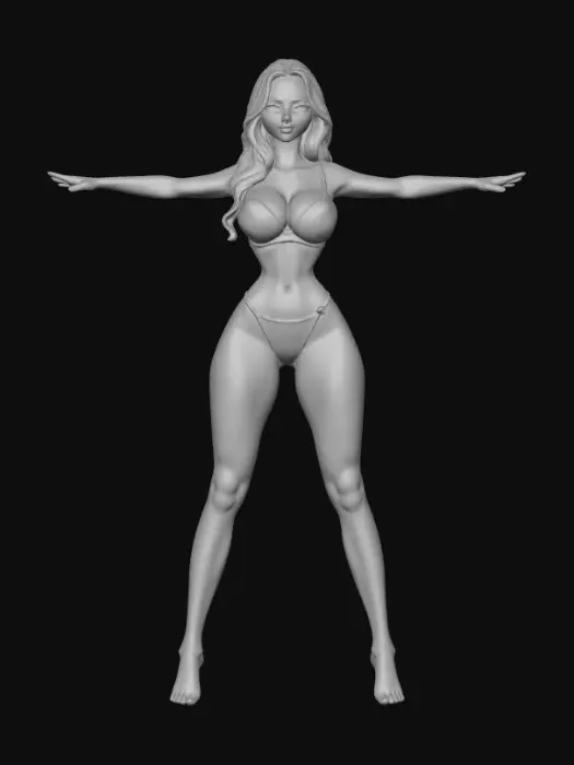 3D model for Navy Lace Lingerie Pose