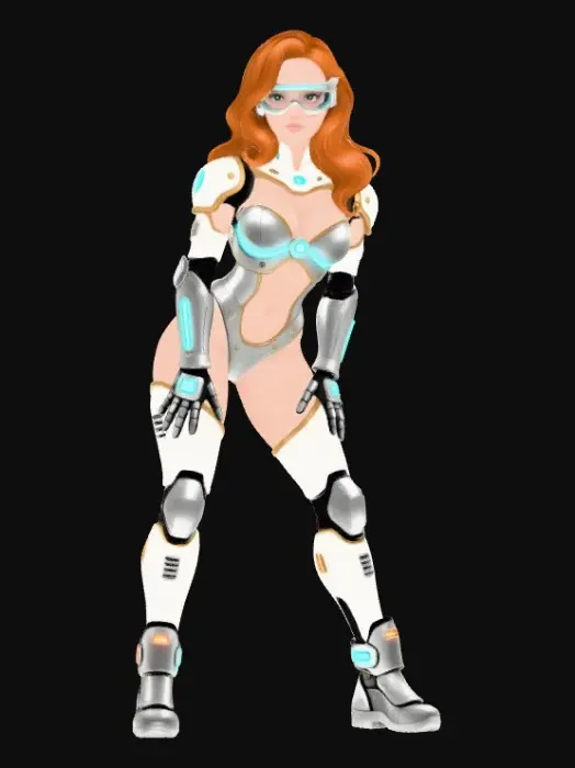 3D model for Stylized Sexy Ginger Neon Valkyrie