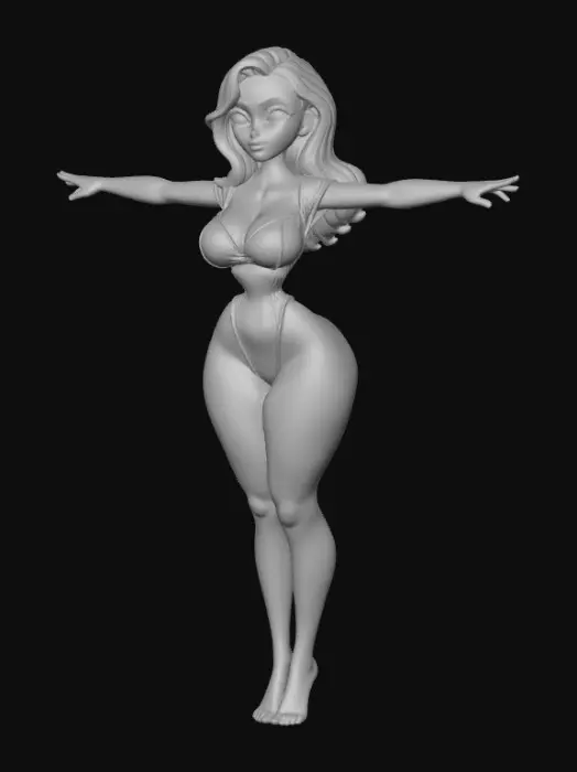 3D model for Noir Silhouette in a Black Bodysuit