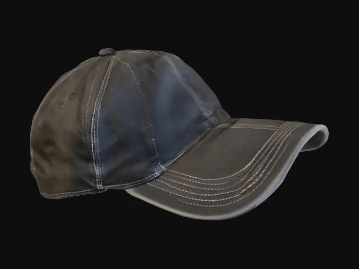 3D model for Washed BLACK basebal cap
