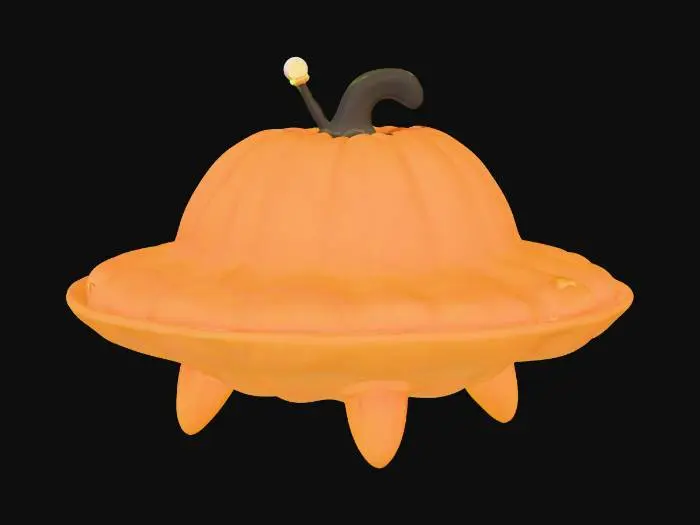 3D model for ufo spaceship mixed with a halloween pumpkin, #Halloween2025#