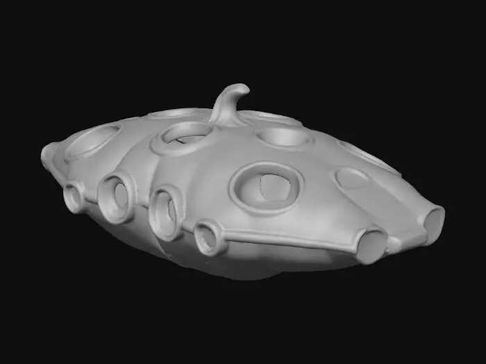 3D model for ufo spaceship mixed with a halloween pumpkin, #Halloween2025#