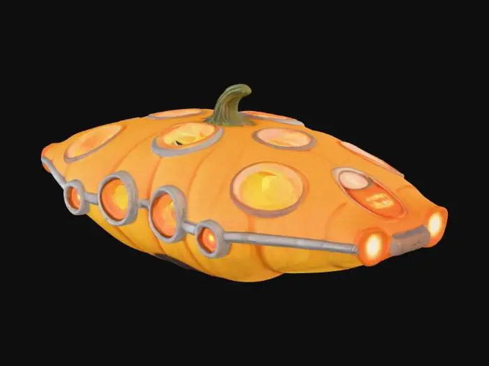3D model for ufo spaceship mixed with a halloween pumpkin, #Halloween2025#