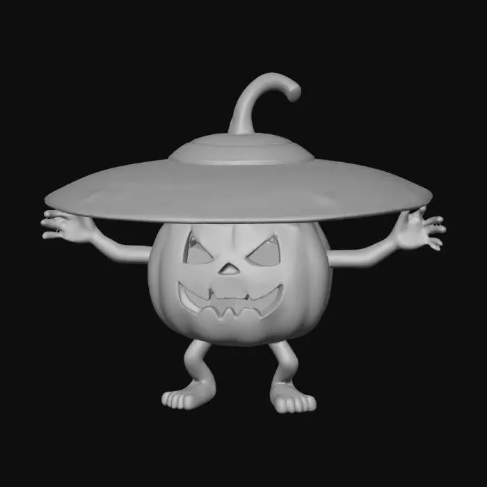 3D model for alien ufo spaceship mixed with a halloween pumpkin, #Halloween2025#