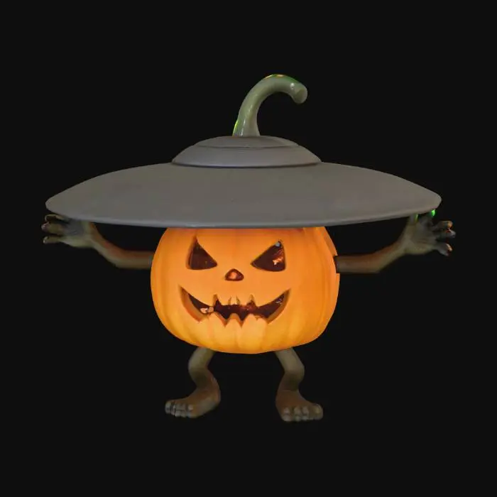 3D model for alien ufo spaceship mixed with a halloween pumpkin, #Halloween2025#
