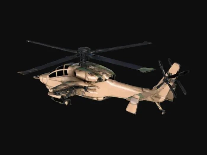 3D model for apache helicopter 3d model perfectly smooth with no spaces

