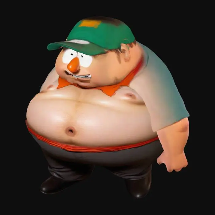 3D model for south park style fat character


