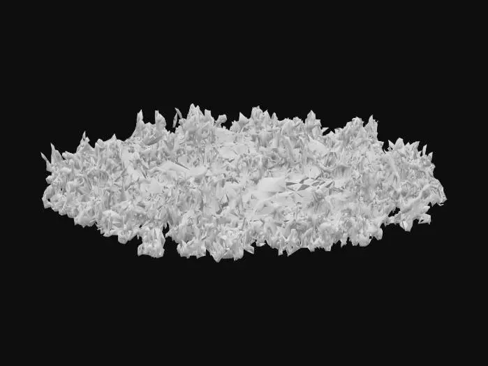 3D model for A sprawling, dense field of vibrant deep-sea sponges dominates this seafloor segment, designed for large-scale coverage. The sponges vary in size from small mounds to towering, intricately branched structures, their forms ranging from bulbous to fan-like. Their colors are an unexpected palette of deep purples, fiery oranges, and soft blues, with a porous, slightly rubbery texture. They appear soft yet firm, almost velvety to the touch, creating an otherworldly, organic landscape that fills a massive underwater area.