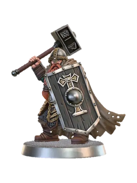 Dwarven Shieldbearer por DM_Young — miniatura de DnD personalizada criada com o Meshy AI