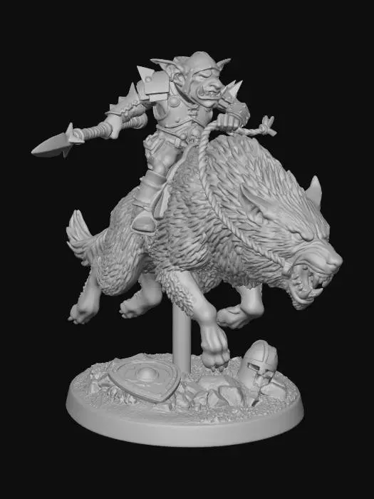 3D model for Goblin Worg Rider