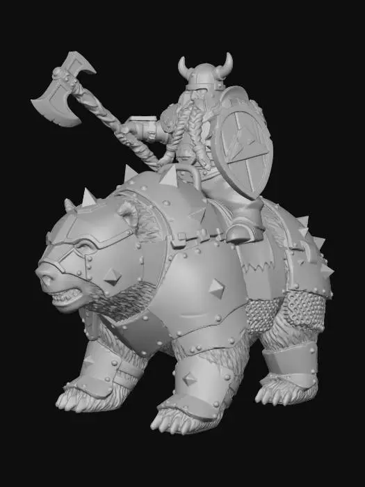 3D model for Dwarven Warbear Rider