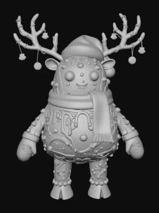 3D model for Gingerbread Reindeer Festivity