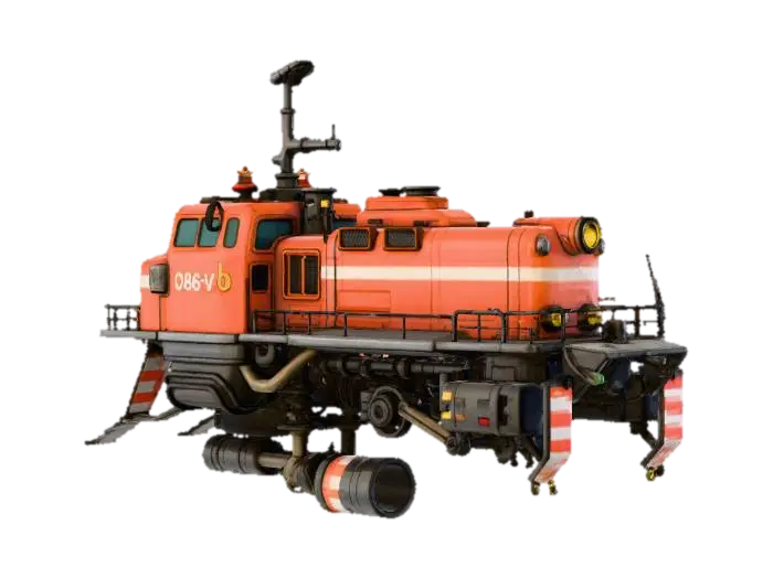 Hovering Locomotive 3D model, vytvořený pomocí AI