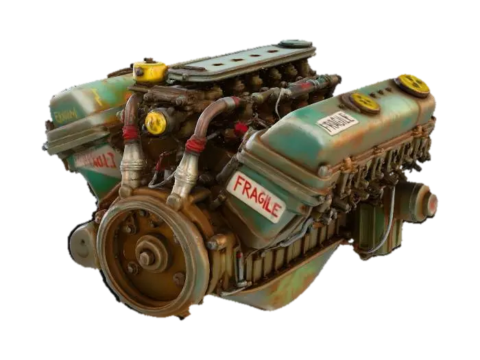 Post-V8 - Automobiles model 3D, wygenerowany przez AI
