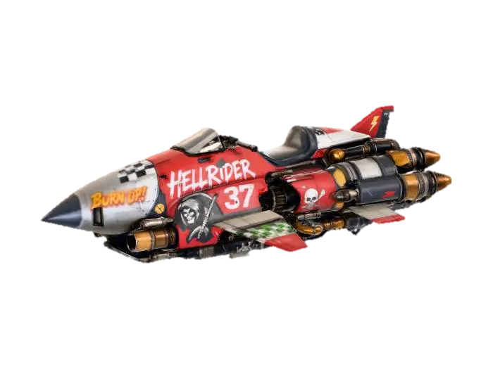 Hellrider-T37 - Rider 3D model, vytvořený pomocí AI