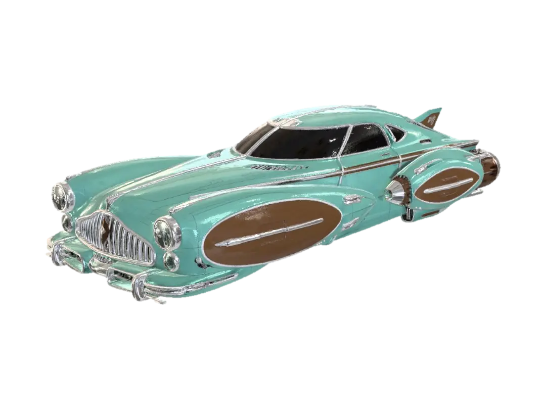 Azure Streamliner - Railway 3D model, vytvořený pomocí AI