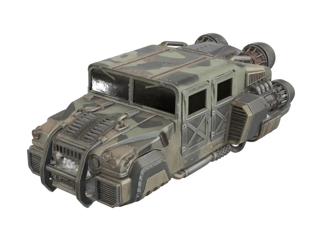 Ironclad War Wagon 3D model, vytvořený pomocí AI