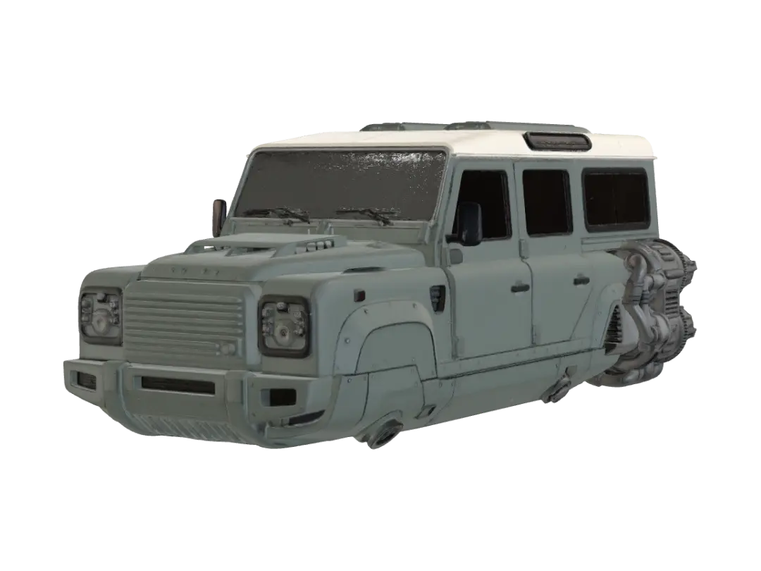 Armored Expedition Vehicle 3D model, vytvořený pomocí AI