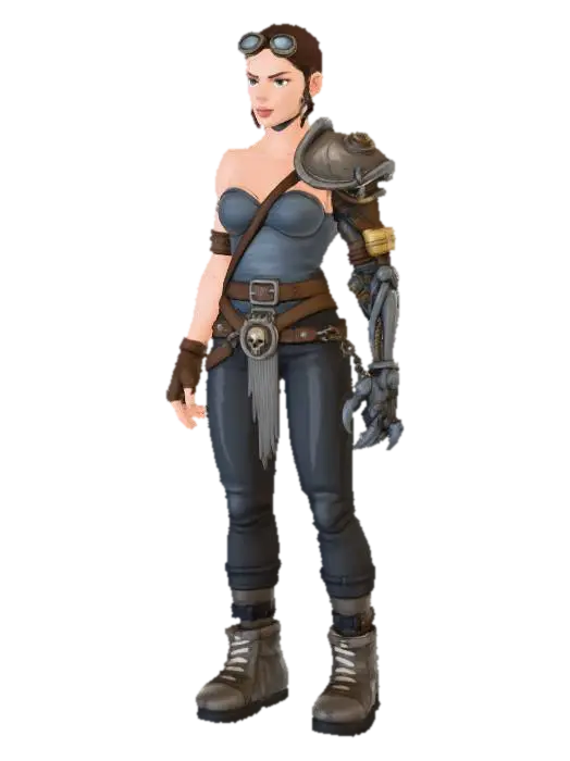 Post-Apocalyptic Explorer - Scavenger 3D model, vytvořený pomocí AI