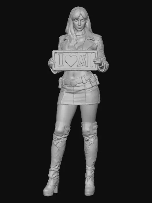 3D model for I Love AI