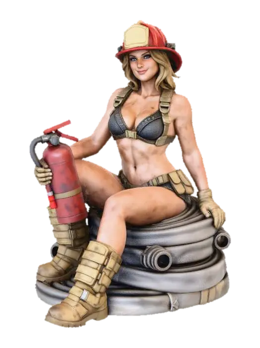Modelo 3D de Firefighter Glamour - Action, gerado por IA