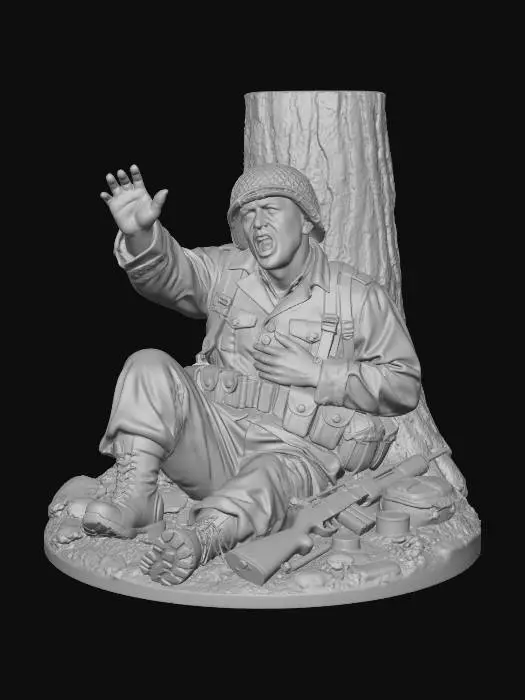 3D model for Wounded Soldier by the Tree
