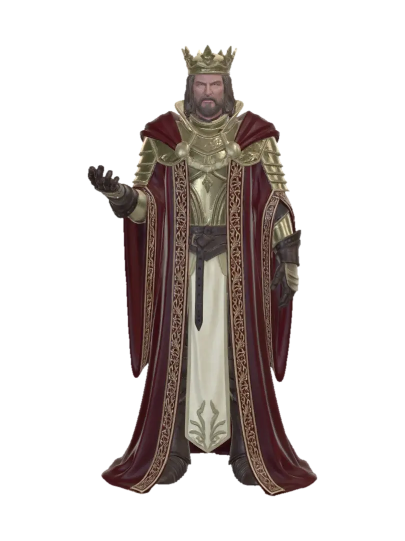 Crimson Crowned King - Monarch 3D model, vytvořený pomocí AI