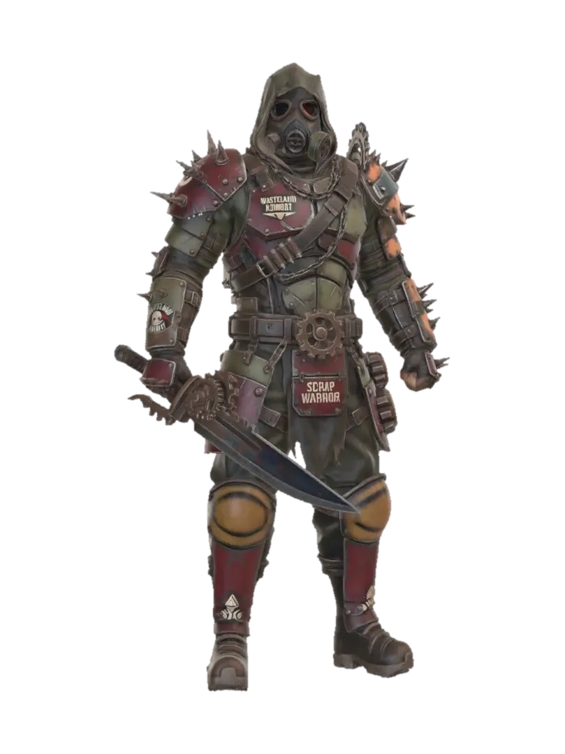 Wasteland Scrap Warrior - Dusty 3D model, vytvořený pomocí AI