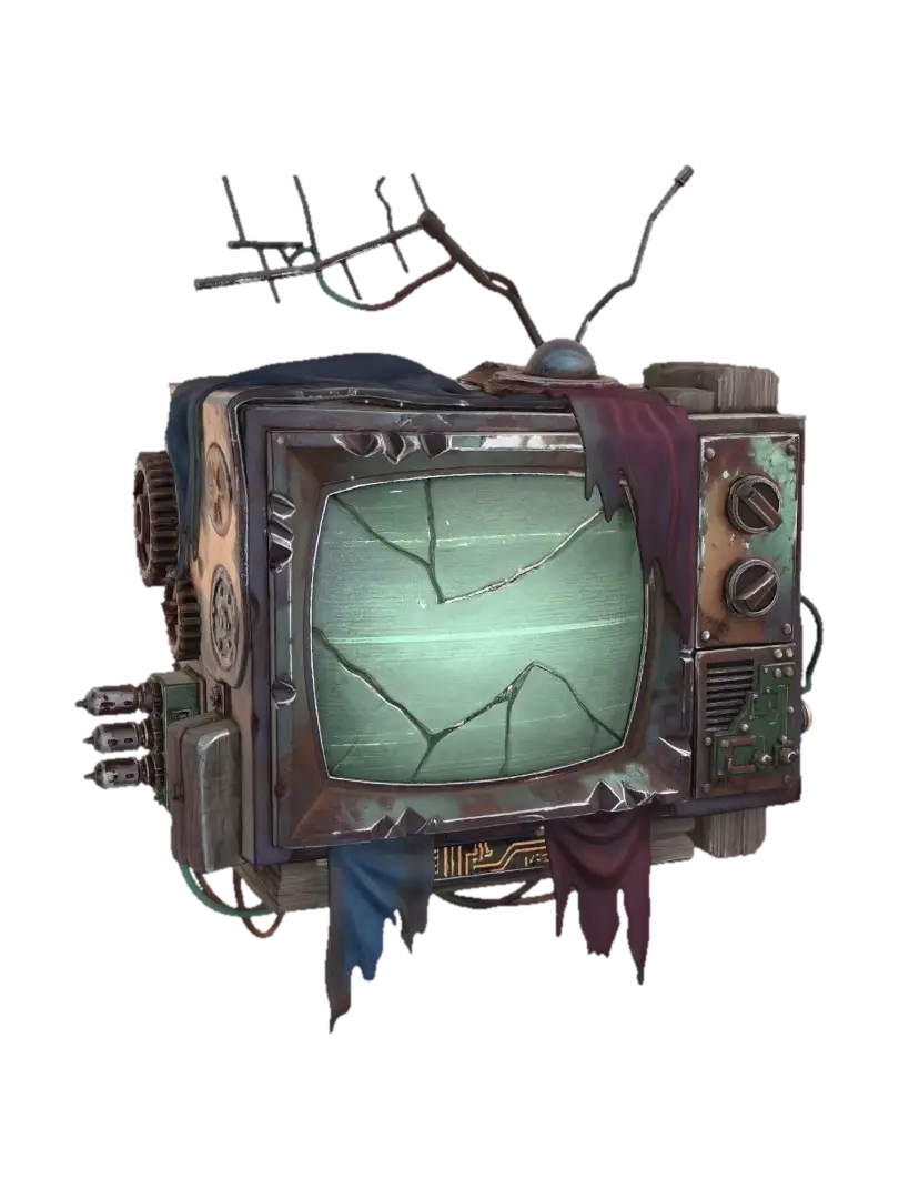 The Rusted Monitor 3D model, vytvořený pomocí AI
