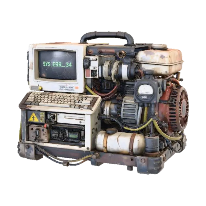 Post-Portable PC - Computer 3D model, vytvořený pomocí AI