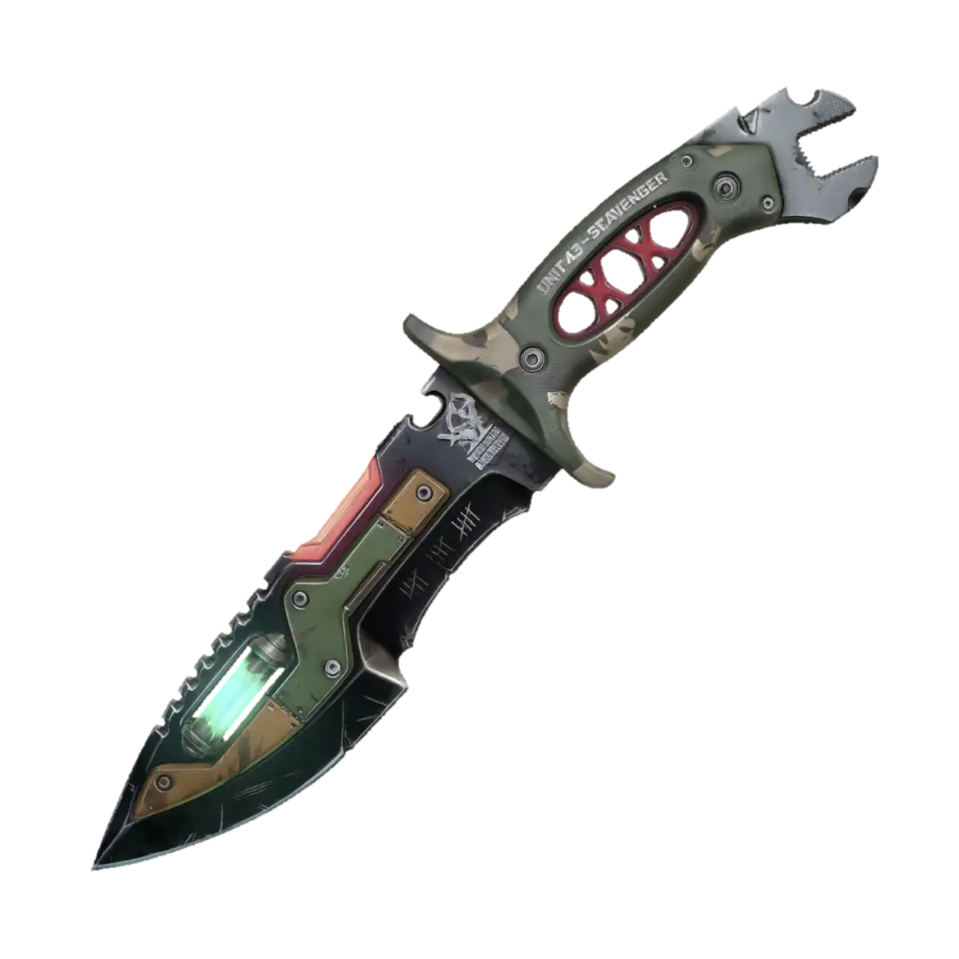 Unit 43 Scavenger Knife 3D model, vytvořený pomocí AI
