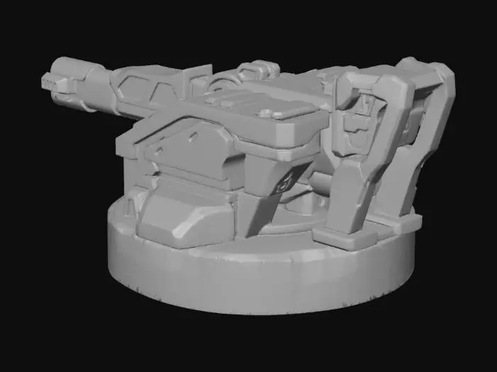 3D model for Sci‑Fi Turret on Circular Base