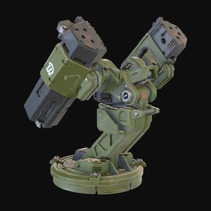 3D model for Mecha Turret on Stand