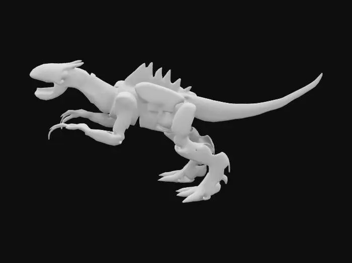 3D model for allosaurus robot, like transformers dinosaur, full hd, detailed
