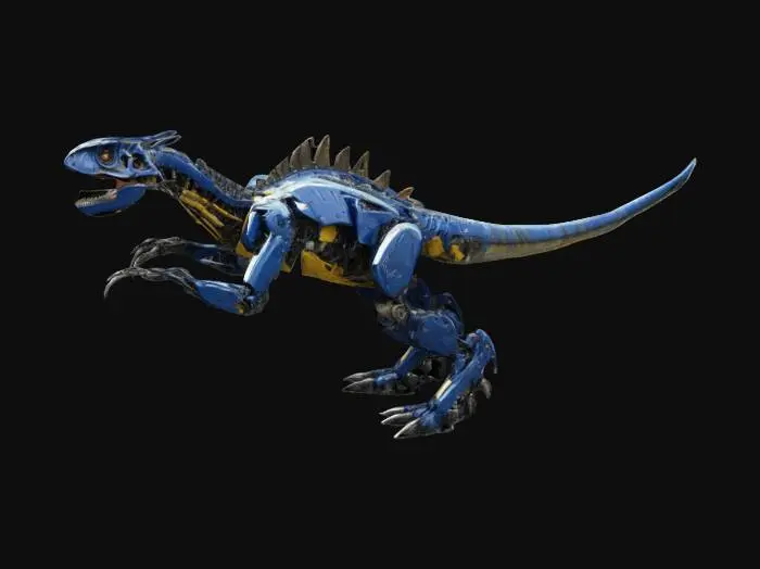 3D model for allosaurus robot, like transformers dinosaur, full hd, detailed